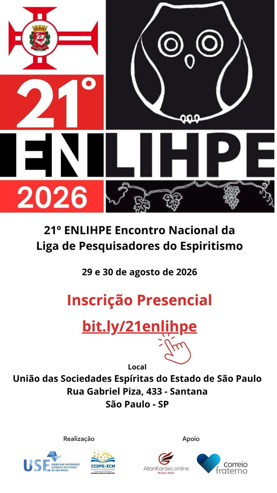 21º ENLIHPE - Encontro Nacional da Liga de Pesquisadores Espíritas